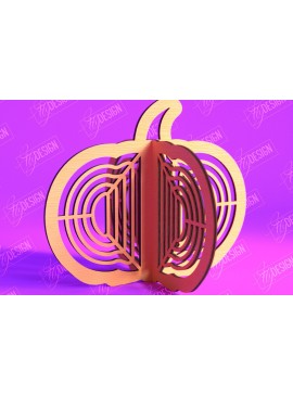 Σετ των 3 Intra απο ξύλο plywood 3mm-4mm πάχος τρισδιάστατη κολοκύθα αποκριών | Στολίδια κολοκύθας Δίασταση 8x8 cm INTRAFABR-103783308