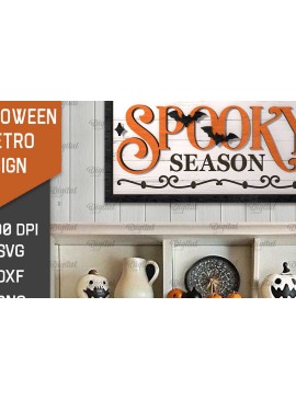 Σετ των 2 Intra απο ξύλο plywood 3mm-4mm πάχος 3D Halloween Retro Sign Cut  Δίασταση 15x15 cm INTRAFABR-105569272