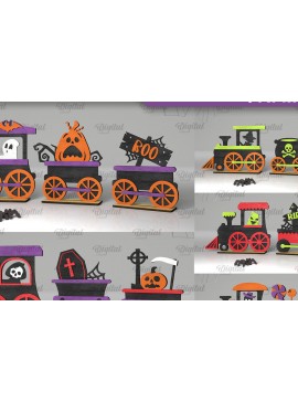 Σετ των 3 Intra απο ξύλο plywood 3mm-4mm πάχος τρισδιάστατων τρένων αποκριών Δίασταση 15x15 cm INTRAFABR-105697521