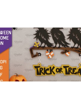 Σετ των 2 Intra απο ξύλο plywood 3mm-4mm πάχος Τρισδιάστατο αποκριάτικο σημάδι καλωσορίσματος με λέιζερ Δίασταση 15x15 cm INTRAFABR-106946958