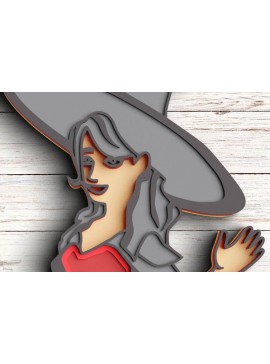 Intra απο ξύλο plywood 3mm-4mm πάχος 3D Halloween Witch 8 Layer Δίασταση 30x30 cm INTRAFABR-76865794