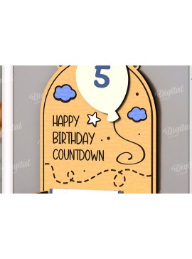 Σετ των 2 Intra απο ξύλο plywood 3mm-4mm πάχος Τρισδιάστατη περι αντίστροφη μέτρηση για τα γενέθλια Δίασταση 15x15 cm INTRAFABR-122382591