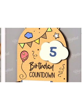 Σετ των 2 Intra απο ξύλο plywood 3mm-4mm πάχος Τρισδιάστατη περι αντίστροφη μέτρηση για τα γενέθλια Δίασταση 15x15 cm INTRAFABR-122382723