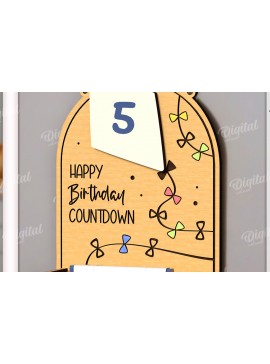 Σετ των 2 Intra απο ξύλο plywood 3mm-4mm πάχος Τρισδιάστατη περι αντίστροφη μέτρηση για τα γενέθλια Δίασταση 15x15 cm INTRAFABR-122382769