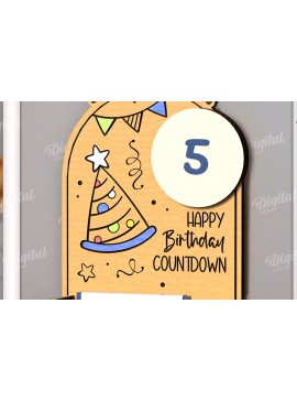 Σετ των 2 Intra απο ξύλο plywood 3mm-4mm πάχος Τρισδιάστατη περι αντίστροφη μέτρηση για τα γενέθλια Δίασταση 15x15 cm INTRAFABR-122382839