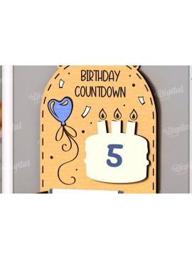 Σετ των 2 Intra απο ξύλο plywood 3mm-4mm πάχος Τρισδιάστατη περι αντίστροφη μέτρηση για τα γενέθλια Δίασταση 15x15 cm INTRAFABR-122383109