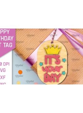 Σετ των 2 Intra απο ξύλο plywood 3mm-4mm πάχος Τρισδιάστατη ετικέτα δώρου για τα γενέθλια  Δίασταση 15x15 cm INTRAFABR-105570293