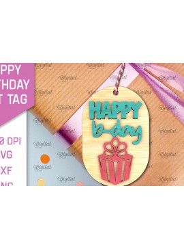 Σετ των 2 Intra απο ξύλο plywood 3mm-4mm πάχος Τρισδιάστατη ετικέτα δώρου για τα γενέθλια  Δίασταση 15x15 cm INTRAFABR-105570392