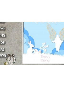 Σετ των 2 Intra απο ξύλο plywood 3mm-4mm πάχος 3D He is Risen Easter Shadow Box Δίασταση 25x25 cm INTRAFABR-25601901