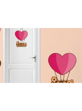 Σετ των 2 Intra απο ξύλο plywood 3mm-4mm πάχος Τρισδιάστατη πινακίδα πόρτας με στρώματα αερόστατου καρδιάς Δίασταση 30x20 cm INTRAFABR-30372237