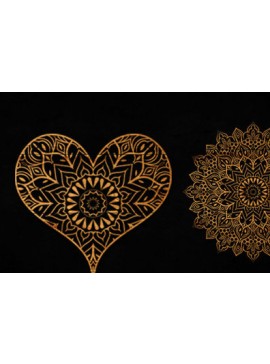 Σετ των 2 Intra απο ξύλο plywood 3mm-4mm πάχος κοπής με λέιζερ 3D Heart Mandala Δίασταση 30x30 cm INTRAFABR-88227009