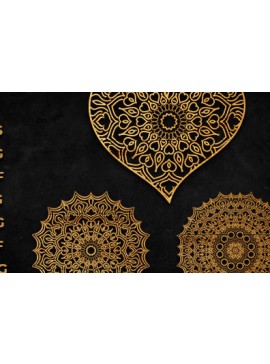 Σετ των 2 Intra απο ξύλο plywood 3mm-4mm πάχος κοπής με λέιζερ 3D Heart Mandala Δίασταση 30x30 cm INTRAFABR-90189222