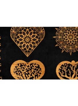 Intra απο ξύλο plywood 3mm-4mm πάχος Διακοσμητικά 3D Heart Mandala & Tree Heart Δίασταση 30x30 cm INTRAFABR-90441146