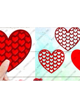Σετ των 2 Intra απο ξύλο plywood 3mm-4mm πάχος 3D Heart Paper Cut , Valentine Heart Δίασταση 3600x3600 cm INTRAFABR-88453754