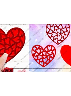 Intra απο ξύλο plywood 3mm-4mm πάχος 3D Heart Paper Cut , Valentine Heart Δίασταση 3600x3600 cm INTRAFABR-88454011