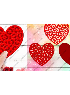 Intra απο ξύλο plywood 3mm-4mm πάχος 3D Heart Paper Cut , Leopard Heart Δίασταση 3600x3600 cm INTRAFABR-89679465