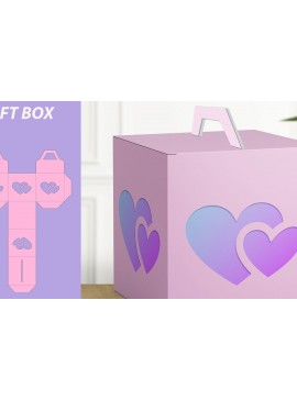 Σετ των 3 Intra απο ξύλο plywood 3mm-4mm πάχος 3d Hearts Gift Box , Love Δίασταση 15x15 cm INTRAFABR-113940708