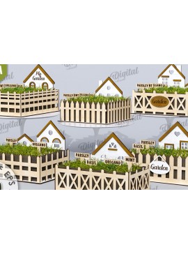 Σετ των 2 Intra απο ξύλο plywood 3mm-4mm πάχος Δέσμη 3D Home Garden Δίασταση 30x20 cm INTRAFABR-117416062