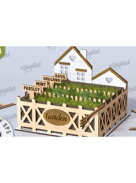 Intra απο ξύλο plywood 3mm-4mm πάχος Τρισδιάστατη στον κήπο του σπιτιού. Plant Pot Δίασταση 30x20 cm INTRAFABR-117412604