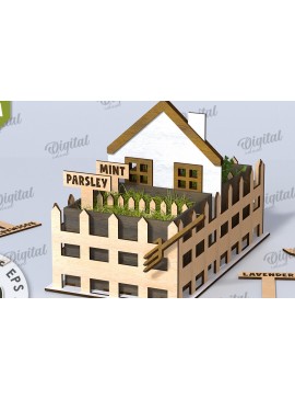 Σετ των 2 Intra απο ξύλο plywood 3mm-4mm πάχος Τρισδιάστατη στον κήπο του σπιτιού. Plant Pot Δίασταση 30x20 cm INTRAFABR-117412885