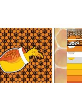 Σετ των 3 Intra απο ξύλο plywood 3mm-4mm πάχος Τρισδιάστατο με κομμένο χαρτί Honey Bee Δίασταση 1200x1200 cm INTRAFABR-30240718