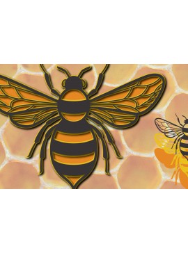 Σετ των 2 Intra απο ξύλο plywood 3mm-4mm πάχος Τρισδιάστατο με κομμένο χαρτί Honey Bee Δίασταση 1200x1200 cm INTRAFABR-30144275