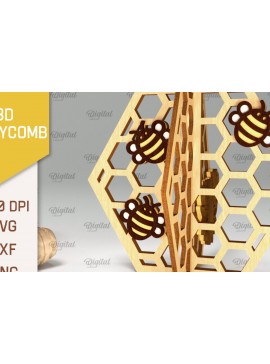 Σετ των 2 Intra απο ξύλο plywood 3mm-4mm πάχος Τρισδιάστατη με κηρήθρα. Honeycomb Δίασταση 30x20 cm INTRAFABR-100406544