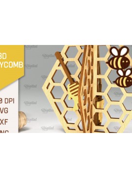 Σετ των 2 Intra απο ξύλο plywood 3mm-4mm πάχος Τρισδιάστατη με κηρήθρα. Honeycomb Δίασταση 30x20 cm INTRAFABR-100406663