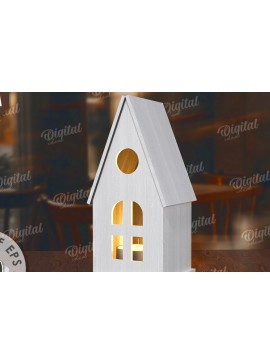 Σετ των 2 Intra απο ξύλο plywood 3mm-4mm πάχος Τρισδιάστατη σπιτιού. Διακόσμηση σπιτιού Δίασταση 30x20 cm INTRAFABR-117260369