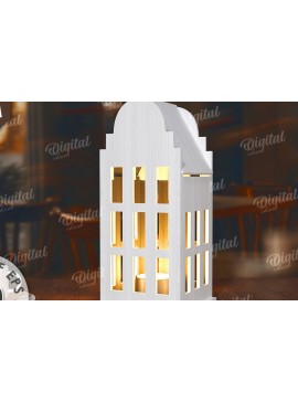 Σετ των 2 Intra απο ξύλο plywood 3mm-4mm πάχος Τρισδιάστατη σπιτιού. Διακόσμηση σπιτιού Δίασταση 30x20 cm INTRAFABR-117260917