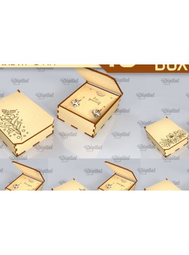 Σετ των 2 Intra απο ξύλο plywood 3mm-4mm πάχος Τρισδιάστατα κουτιά κοσμημάτων Δέσμη κοπής με λέιζερ Δίασταση 30x20 cm INTRAFABR-95252863