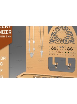 Intra απο ξύλο plywood 3mm-4mm πάχος Οργανωτής 3D κοσμημάτων. Οθόνη κοπής με λέιζερ Δίασταση 30x20 cm INTRAFABR-83369314