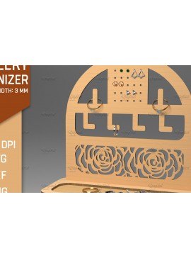 Σετ των 2 Intra απο ξύλο plywood 3mm-4mm πάχος Οργανωτής 3D κοσμημάτων. Οθόνη κοπής με λέιζερ Δίασταση 30x20 cm INTRAFABR-83369126