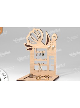 Σετ των 2 Intra απο ξύλο plywood 3mm-4mm πάχος Τρισδιάστατη οργάνωση κοσμημάτων με λέιζερ Δίασταση 30x20 cm INTRAFABR-117703862