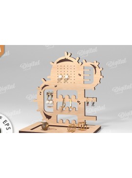 Intra απο ξύλο plywood 3mm-4mm πάχος Τρισδιάστατη οργάνωση κοσμημάτων με λέιζερ Δίασταση 30x20 cm INTRAFABR-117703990