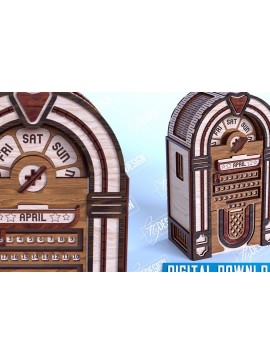Σετ των 2 Intra απο ξύλο plywood 3mm-4mm πάχος 3D Jukebox Puzzle | Επιτραπέζιο Ημερολόγιο|CNC Δίασταση 20x20 cm INTRAFABR-117262965