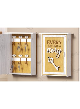 Σετ των 2 Intra απο ξύλο plywood 3mm-4mm πάχος 3D Key Organizer Box Δίασταση 30x20 cm INTRAFABR-121599111