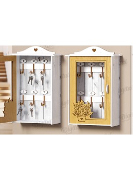 Σετ των 2 Intra απο ξύλο plywood 3mm-4mm πάχος 3D Key Organizer Box Δίασταση 30x20 cm INTRAFABR-121599261