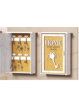 Σετ των 2 Intra απο ξύλο plywood 3mm-4mm πάχος 3D Key Organizer Box Δίασταση 30x20 cm INTRAFABR-121598579