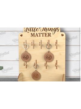 Σετ των 3 Intra απο ξύλο plywood 3mm-4mm πάχος Τρισδιάστατη κοπή με μπρελόκ με λέιζερ Δίασταση 6x6 cm INTRAFABR-121120865