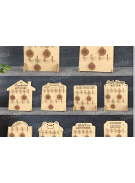 Σετ των 3 Intra απο ξύλο plywood 3mm-4mm πάχος Δέσμη κοπής με λέιζερ με 3D Keychain Displays Δίασταση 6x6 cm INTRAFABR-120971238