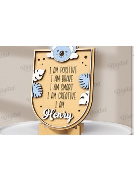 Σετ των 2 Intra απο ξύλο plywood 3mm-4mm πάχος 3D παιδική επιβεβαίωση κοπής με λέιζερ Δίασταση 30x20 cm INTRAFABR-121431556