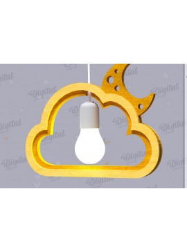 Σετ των 2 Intra απο ξύλο plywood 3mm-4mm πάχος 3D Kids Hanging Light Shade Cut  Δίασταση 30x20 cm INTRAFABR-119077571