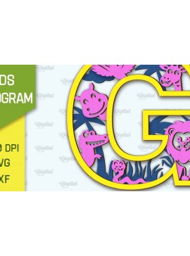 Intra απο ξύλο plywood 3mm-4mm πάχος Τρισδιάστατο μονόγραμμα με λέιζερ για παιδιά Letter G Δίασταση 30x20 cm INTRAFABR-106192607