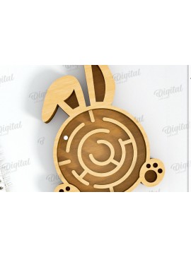 Σετ των 3 Intra απο ξύλο plywood 3mm-4mm πάχος 3D Kids Maze Toy . Κουνέλι Δίασταση 6x6 cm INTRAFABR-121527311