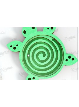 Σετ των 3 Intra απο ξύλο plywood 3mm-4mm πάχος 3D Kids Maze Toy . Χελώνα Δίασταση 6x6 cm INTRAFABR-121526946