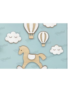 Intra απο ξύλο plywood 3mm-4mm πάχος Τρισδιάστατη διακόσμηση τοίχου παιδικού σταθμού με λέιζερ Δίασταση 30x20 cm INTRAFABR-122453969