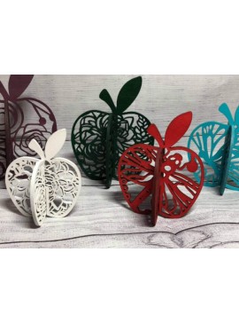 Σετ των 3 Intra απο ξύλο plywood 3mm-4mm πάχος Τρισδιάστατα μήλα κομμένα με λέιζερ Δίασταση 15x15 cm INTRAFABR-29581670