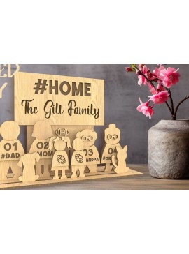 Σετ των 2 Intra απο ξύλο plywood 3mm-4mm πάχος Τρισδιάστατος δίσκος οικογενειακών φιγούρων κοπής με λέιζερ Δίασταση 30x20 cm INTRAFABR-81410027