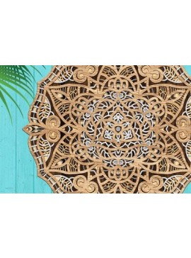 Σετ των 2 Intra απο ξύλο plywood 3mm-4mm πάχος Τρισδιάστατο λουλούδι Mandala κομμένο με λέιζερ Δίασταση 30x30 cm INTRAFABR-33886627